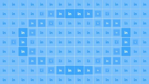 Social LinkedIn icons pattern on network background Stock Footage 249414826