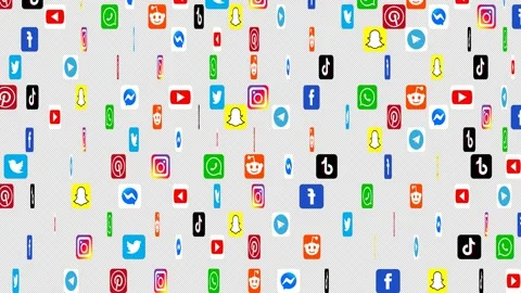 Social logos cascade Stock Footage 233959268