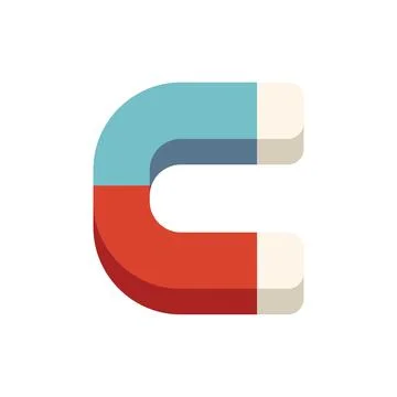 Social magnet icon flat vector. Online media Stock Illustration
