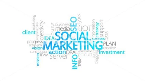Social Marketing, Animated Typography Stock Illustration