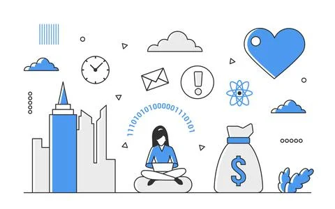 Social marketing implementation project Stock Illustration
