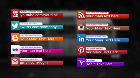 Social Medai Lower Thirds Stock After Effects