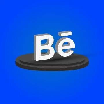 Social media 3d behance render icon Stock Illustration