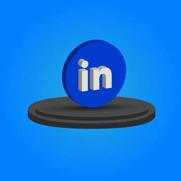 Social media 3d linkedin render icon Illustrazione stock