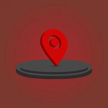 Social media 3d render location or map iconicon Illustrazione stock