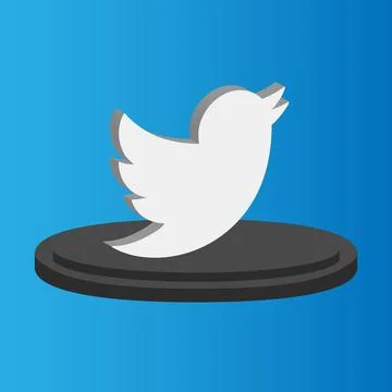 Social media 3d render twitter icon Stock Illustration