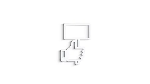 Social media 3D shadow icon design isolated on white background. Outline web Видео 153805550