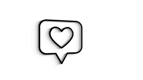Social media 3D shadow icon design isolated on white background. Outline web Stock Footage 153819139