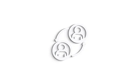 Social media 3D shadow icon design isolated on white background. Outline web 動画素材 153819334