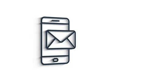 Social media 3D shadow icon design isolated on white background. Outline web Vidéo 153820593