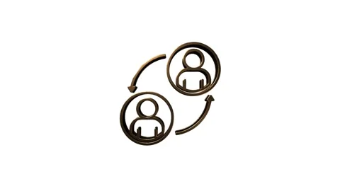 Social media 3D silver icon design. Outline web icon. Motion graphics. Stockbeeldmateriaal 153824970
