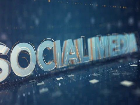 Social Media 3D text animation Stock Footage 77696249