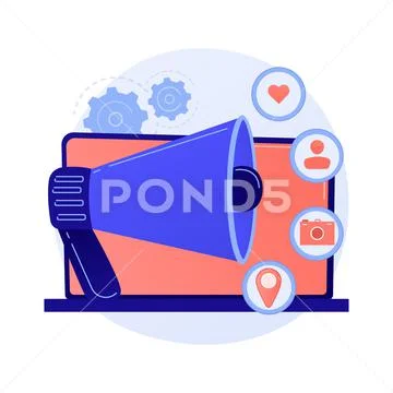 Social media ad vector concept metaphor. Stock Illustrationen