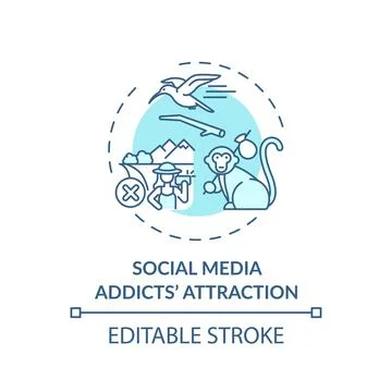Social media addicts attraction concept icon Stock Illustration