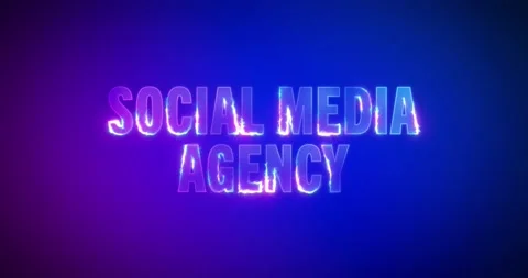 Social Media Agency. Electric lightning words. Logotype Stock Footage 134609953