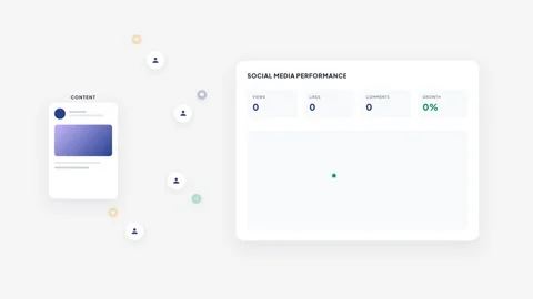 Social Media Analytics and Performance Growth Animation Stock Footage 343630823