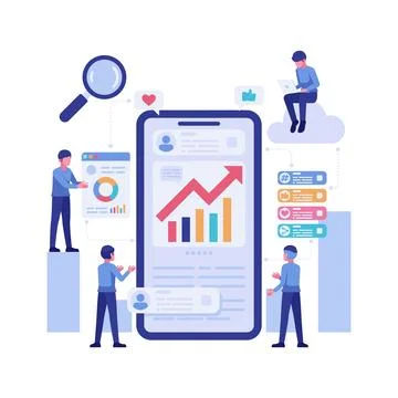 Social Media Analytics Dashboard with Data and Trend Monitoring 库存插图