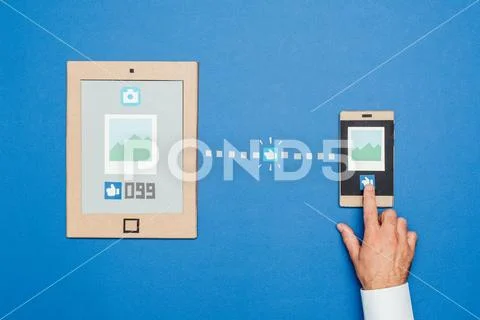 Social media and content sharing Stock Photos