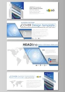 Social media and email headers set, modern banners. Business templates. Abstract Illustrazione stock