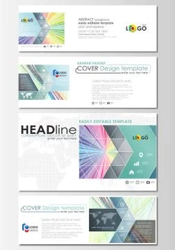 Social media and email headers set, modern banners. Business cover template,  Stock Illustration
