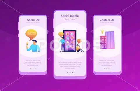 Social media and news tips app interface template. Stock Illustrationen