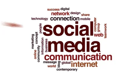 Social media animated word cloud, text design animation. Stock Footage 80060197