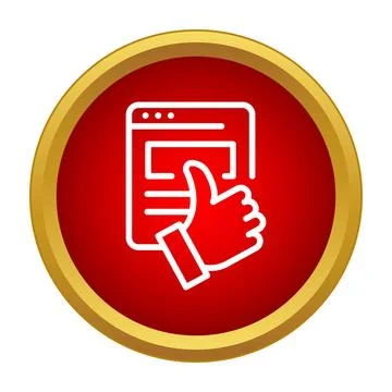 Social media approval button on browser showing positive feedback Stock Illustration