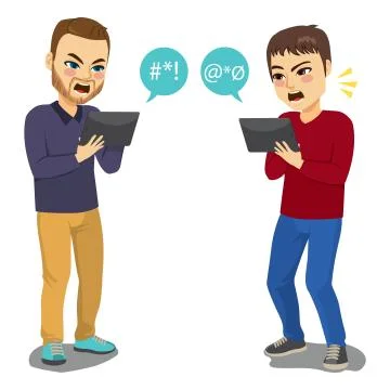 Social Media Argument Stock Illustration