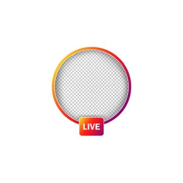 Social media avatar frames. Live stories user video streaming. Vector on isol Stock Illustration