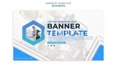Social Media Banner Design Template Blue Color and Shadow Style psd file PSDテンプレート