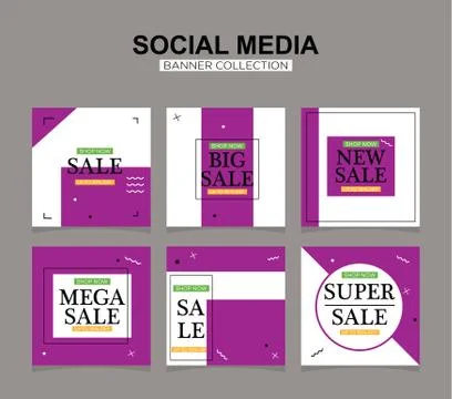 Social media banners pack. Vector illustrations for website and mobile websit 스톡 일러스트