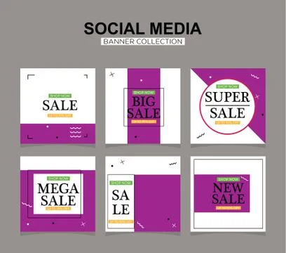 Social media banners pack. Vector illustrations for website and mobile websit 스톡 일러스트