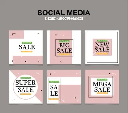 Social media banners pack. Vector illustrations for website and mobile websit Stock Illustration