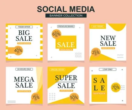 Social media banners pack. Vector illustrations for website and mobile websit 스톡 일러스트
