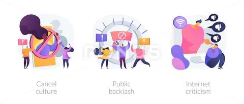 Social media behavior abstract concept vector illustrations. Stock Illustrationen