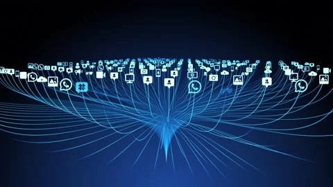 Social media Big data mining cloud visualization data center analytics  Stock Footage 164007507