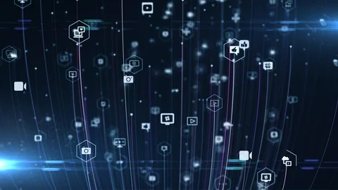 Social media big data networks of connected IOT devices using cloud computing Stock Footage 128024347