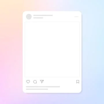 Social Media Blank Post UI Template on a Colorful Background Stock Illustration