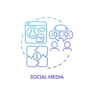 Social media blue gradient concept icon Stock Illustration