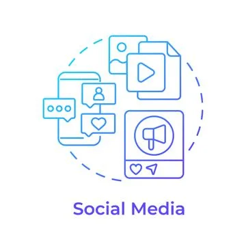 Social media blue gradient concept icon Stock Illustration