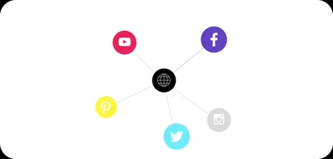 Social Media Bubbles flat animation Stock Footage 243061590