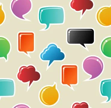 Social media bubbles pattern background Illustrazione stock