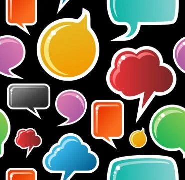 Social media bubbles pattern background Stock Illustration