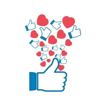 Social media button design elements. Love and like social media button stylis Stock Illustration