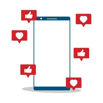 Social media button design elements. Love and like social media button stylis Stock Illustration