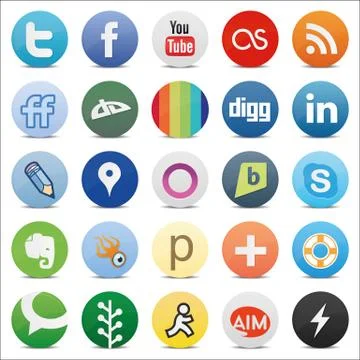 Social media buttons Stock Illustration