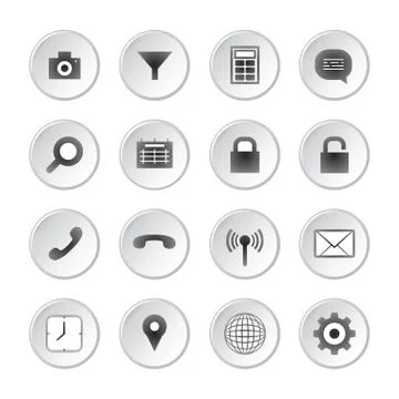 Social media buttons Stock Illustration