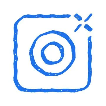 A social media camera app icon with a sparkle effect. A symbol for photos, sh Stock Illustration