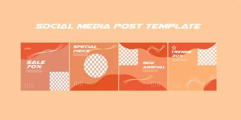 Social media carousel post template Stock Illustration
