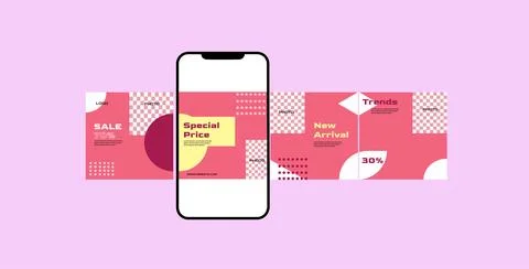 Social media carousel post template Stock Illustration